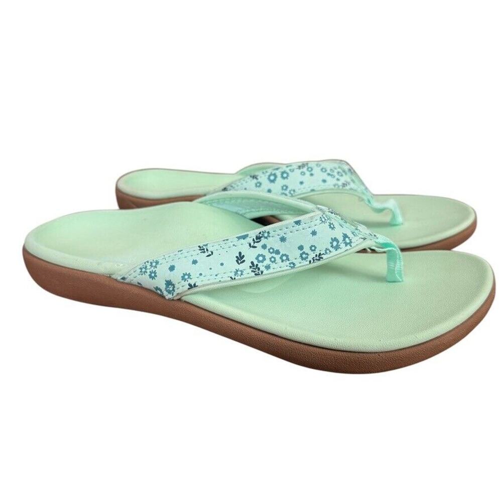 Spenco Yumi Nuevo Floral Thongs Slip On Flip Flop Sandals Shoes Comfy sz 8.5 B